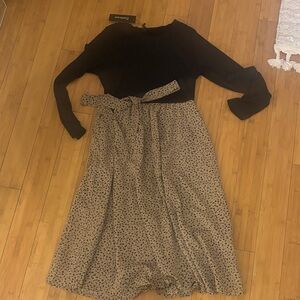 Chic Black and Tan Maxi Dress